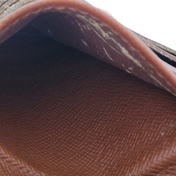 Vintage Louis Vuitton Unisex LV Brown Bi-Fold Leather Wallet Monogram Card 90s - Picture 6 of 12